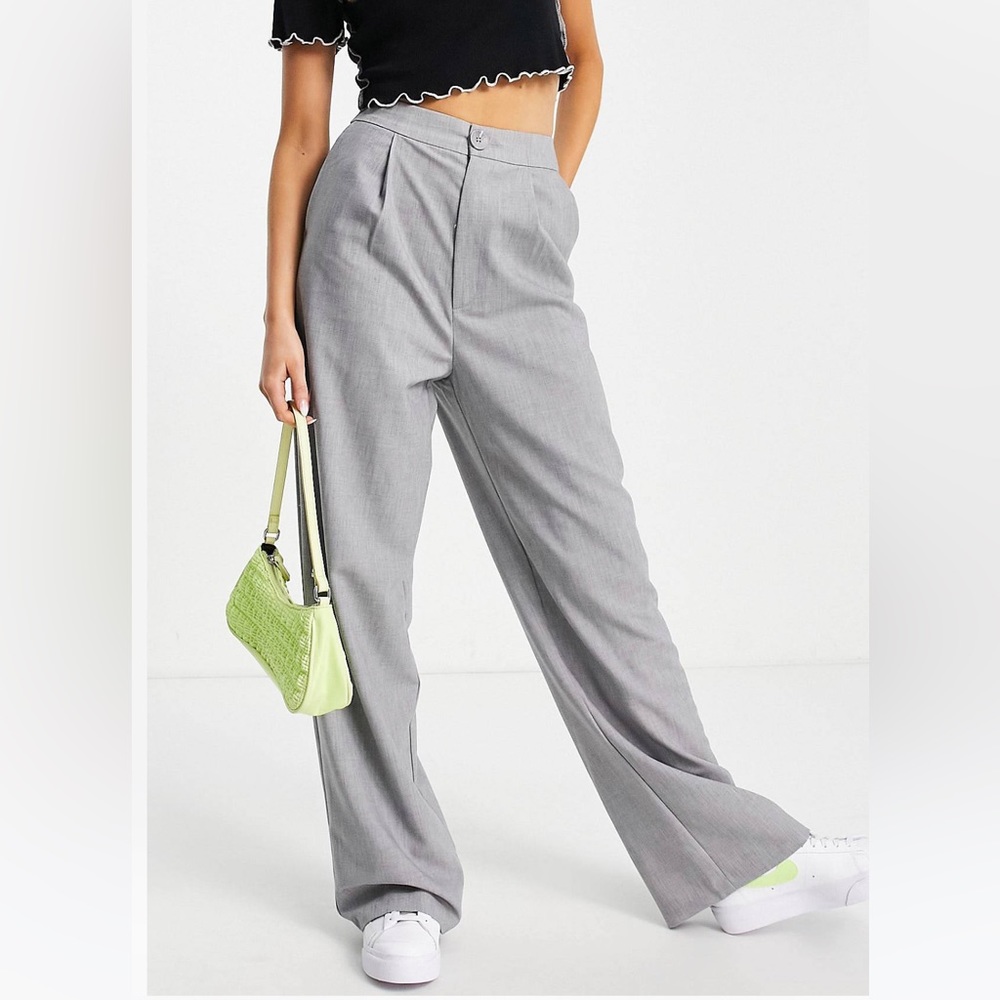 Women’s Asos Stradivarius Pleated High Waisted Wide Leg Dress Pants Trousers 10